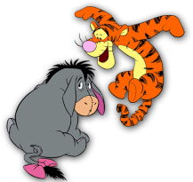 Tigger and Eeyore characters from Winnie the Pooh. Experiencing Winter Seasonal Affective Disorder (SAD) can feel a bit like being Eeyore for some of the year and Tigger for the other part.