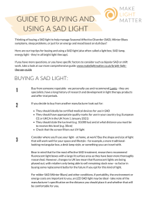screenshot of the pdf of the guide to buying and using a SAD light